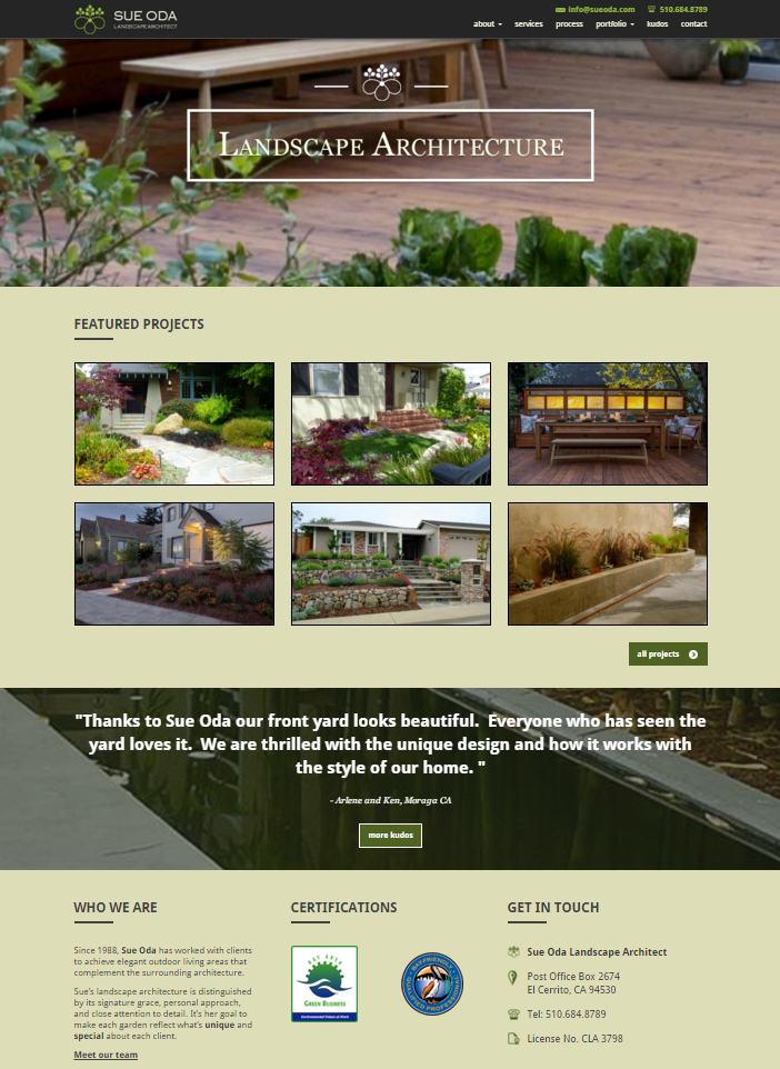 Landscape Company Website, web design, website rebuild