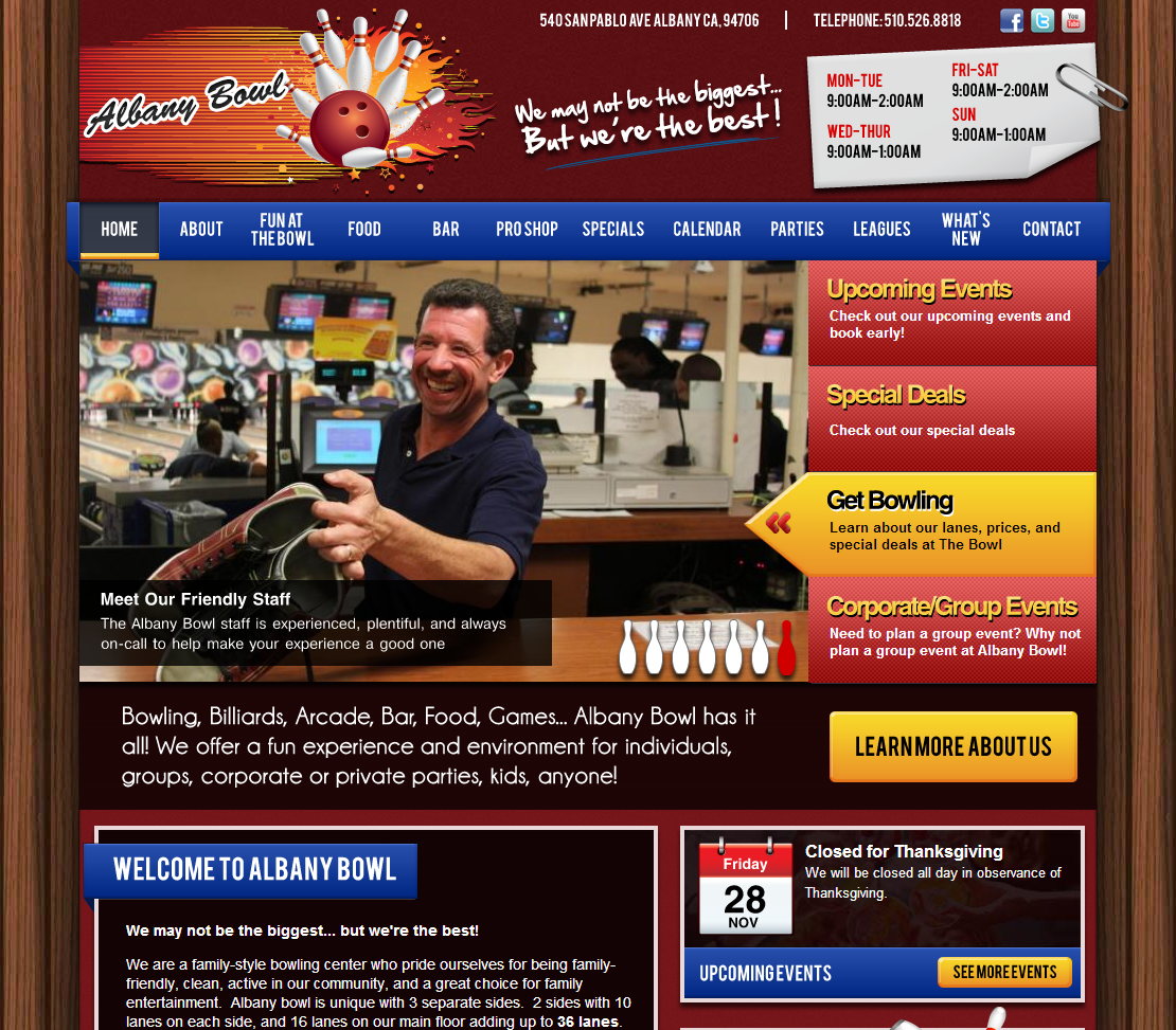 Albany Bowl website -- AFTER redevelopment by T324